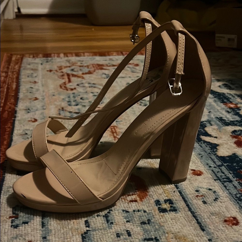 Wild Diva Tan Block Heel Sandals